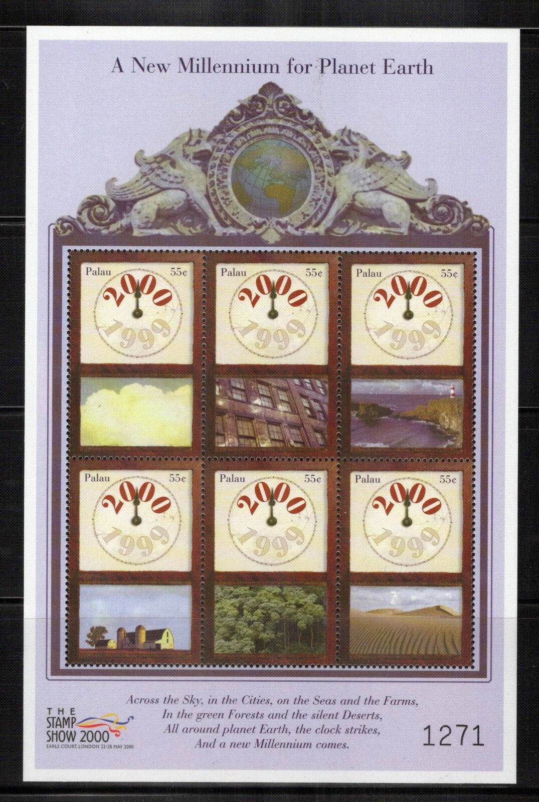 Palau 568-569 MNH Millennium Hourglass Clockface Lighthouse