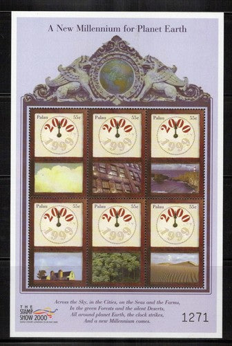 Palau 568-569 MNH Millennium Hourglass Clockface Lighthouse
