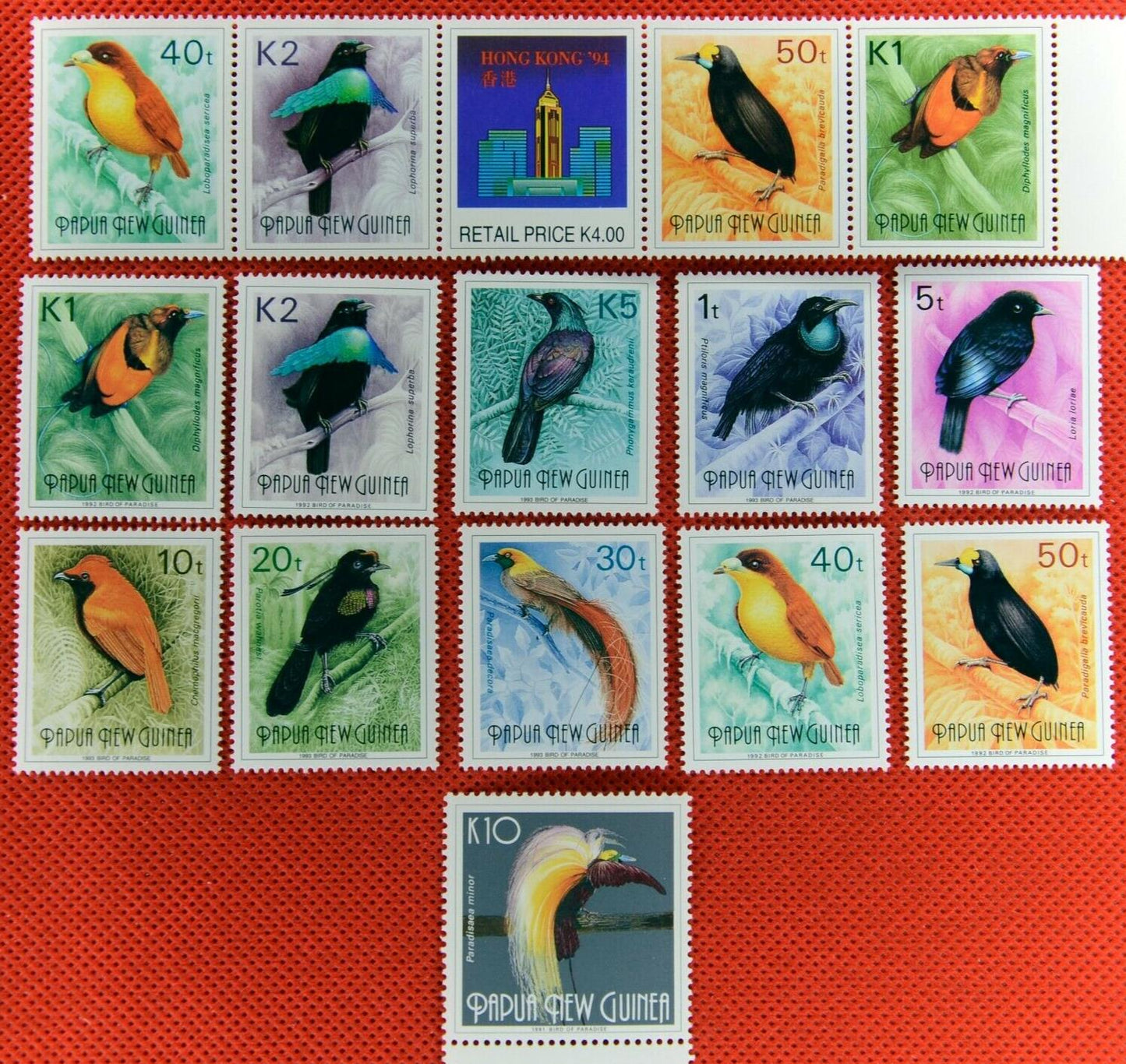Papua New Guinea 1991-94 issues MNH Tropical Birds Zayix Stamps 0225M0027M