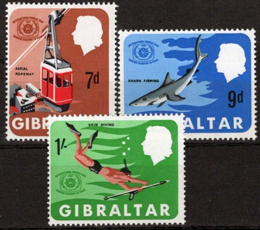 Gibraltar 200-202 MNH ITY Emblem Tourism Marine Life Shark 042523S53