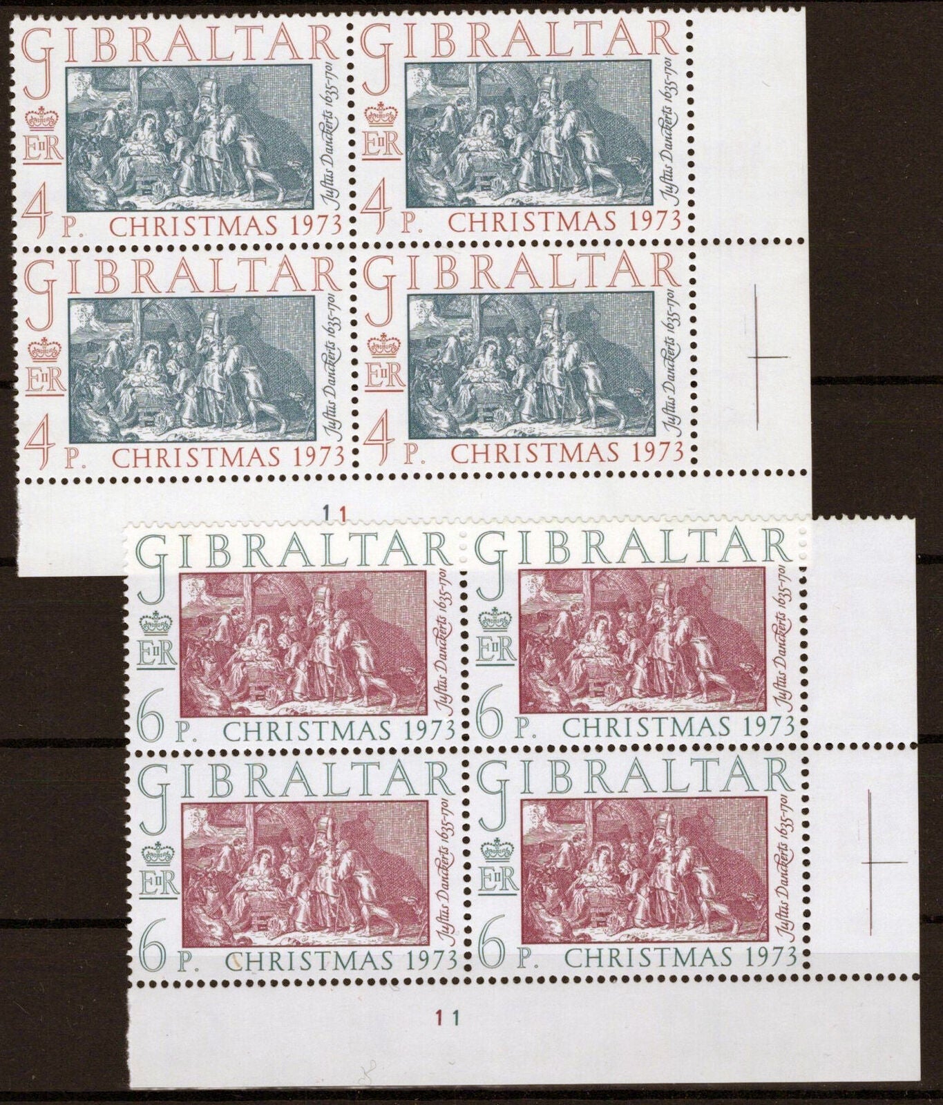 Gibraltar 303-304 MNH Block Christmas Nativity Justus Dancers 042523S69