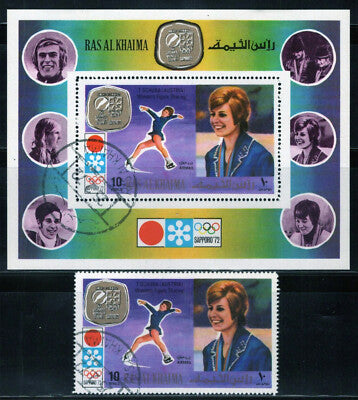 Ras Al Khaimah 737, Block 130 A CTO Olympics Sports Ice Skating ZAYIX 013123S124