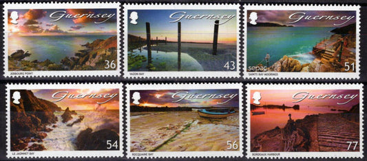 ZAYIX Guernsey 1057-1062 MNH Seaside Views Harbors 090823S28M