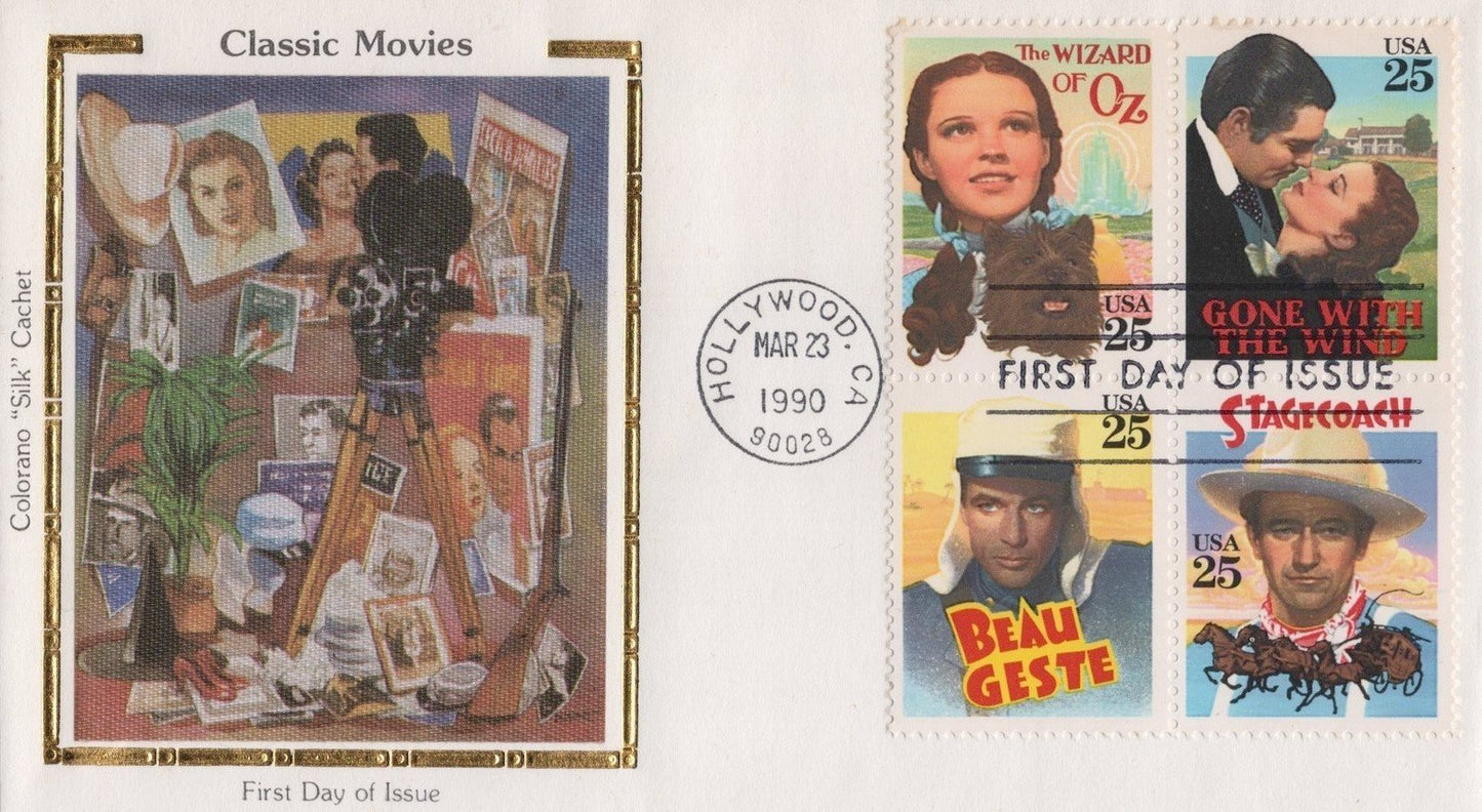 US Colorano 'Silk' FDC 2448a Classic Movies Wizard of Oz block ZAYIX 031923SM178