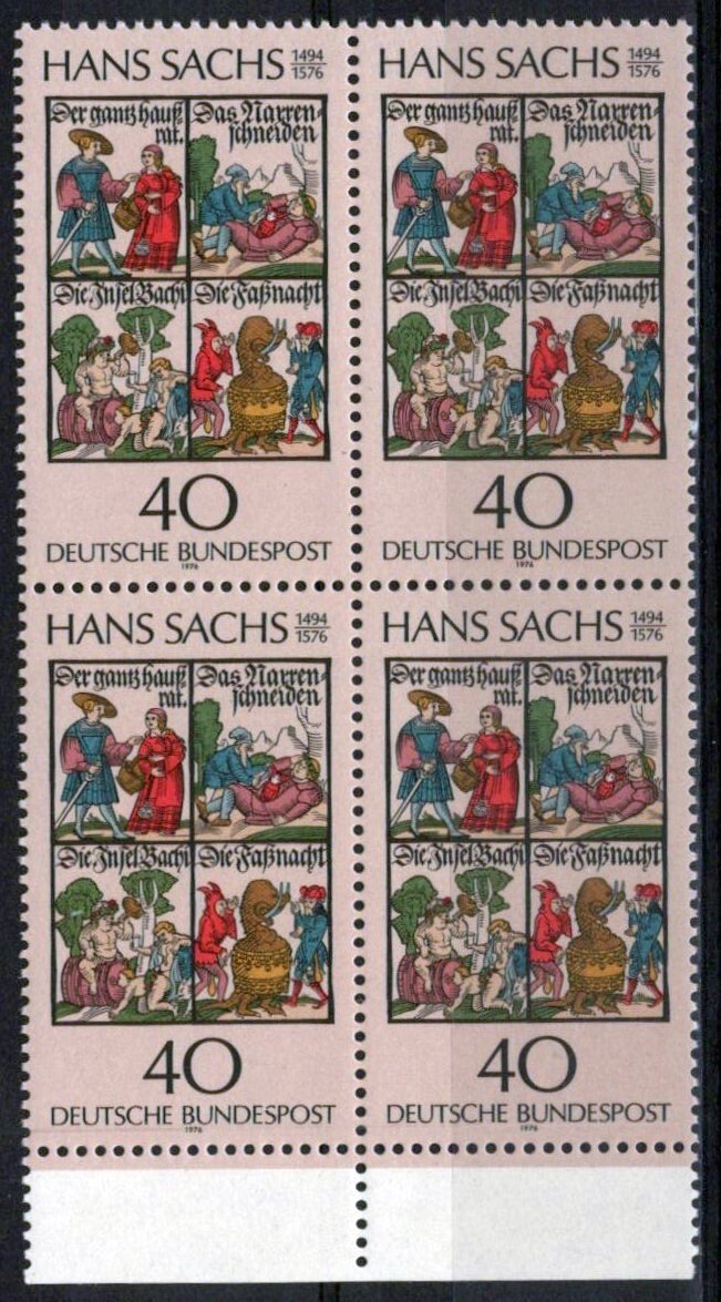 Germany 1206 MNH Block Literature Books Author Hans Sachs ZAYIX 042623S125M