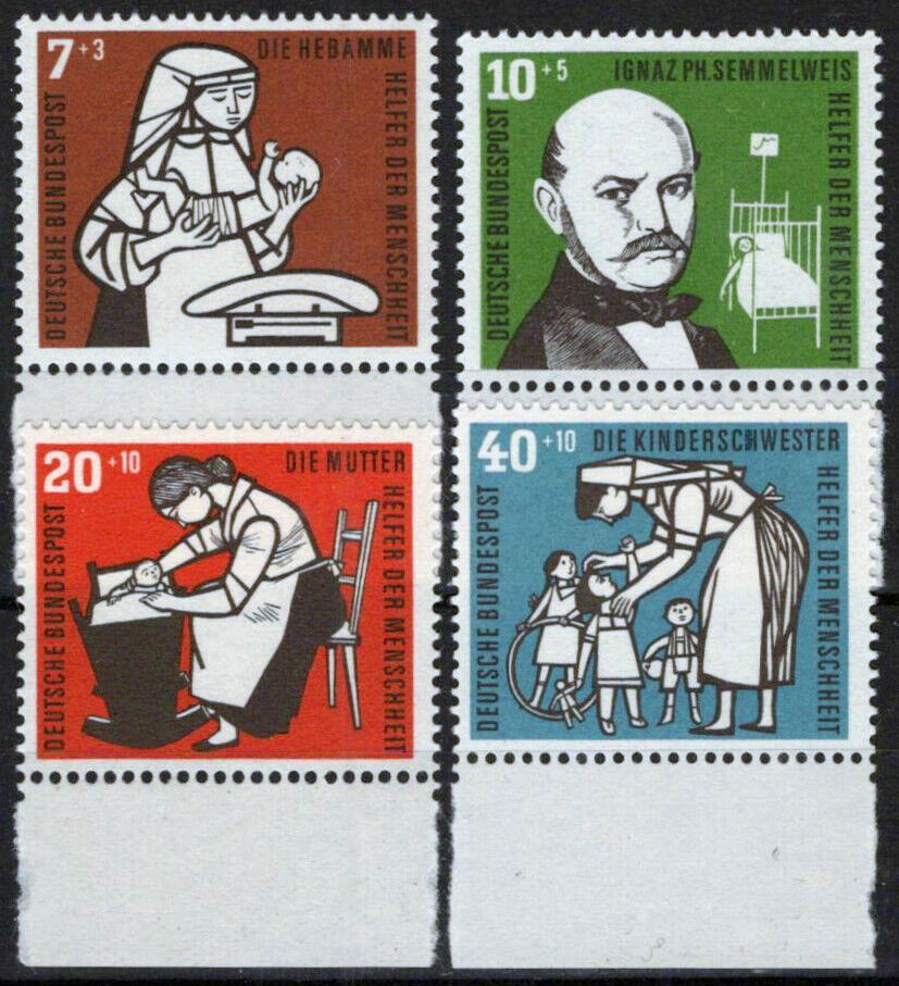 ZAYIX Germany B350-B353 MNH Semi-Postal Medical Nurses Mother Child 042523S123M
