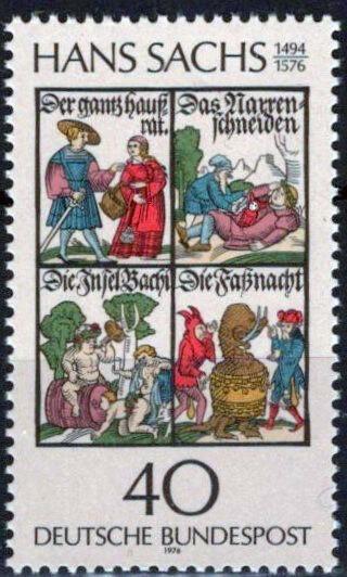 Germany 1206 MNH Literature Books Author Hans Sachs Poet ZAYIX 042623S124M