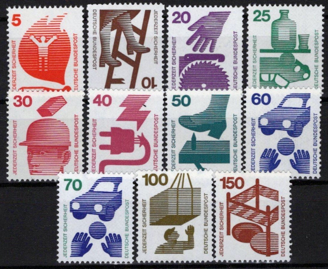 Germany 1074-1085 MNH Accident Prevention Fires Automobile ZAYIX 042623S99M