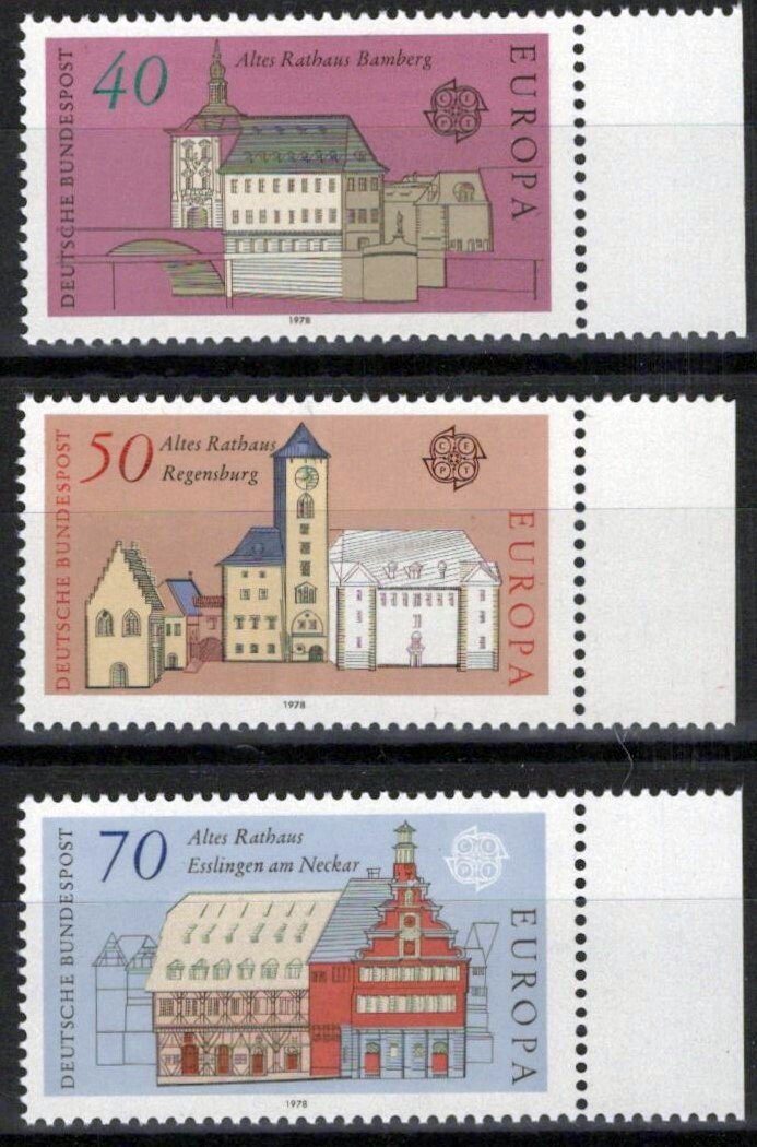Germany 1270-1272 MNH Europa Cept Architecture City Halls ZAYIX 042623S156M