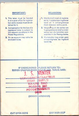 South Africa Registered Cover with Christmas Seals - Potgieters-Rus 6 ZAYIX