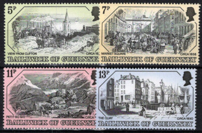 Guernsey 157-160 MNH Architecture 19th Century Prints ZAYIX 021423S135M