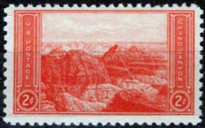 US 741 MNH 2c RED Grand Canyon National Park Farley perforated ZAYIX