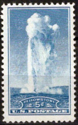 US 744 MNH 5c LIGHT BLUE variety Yellowstone National Park ZAYIX