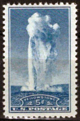 US 744 MNH 5c BLUE variety Yellowstone National Park ZAYIX