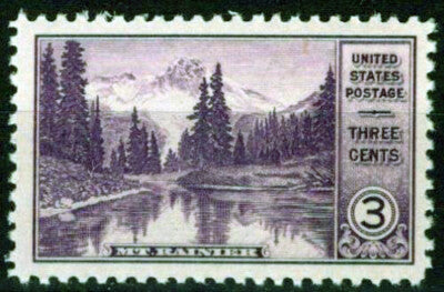 US 742 MNH 3c Mt. Rainier National Park Farley perforated ZAYIX