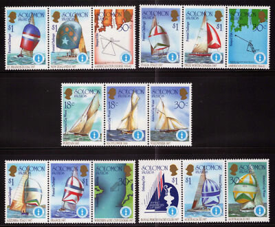 Solomon Islands 570-574 MNH America's Cup Sail Boats Sports ZAYIX 121722SL01M