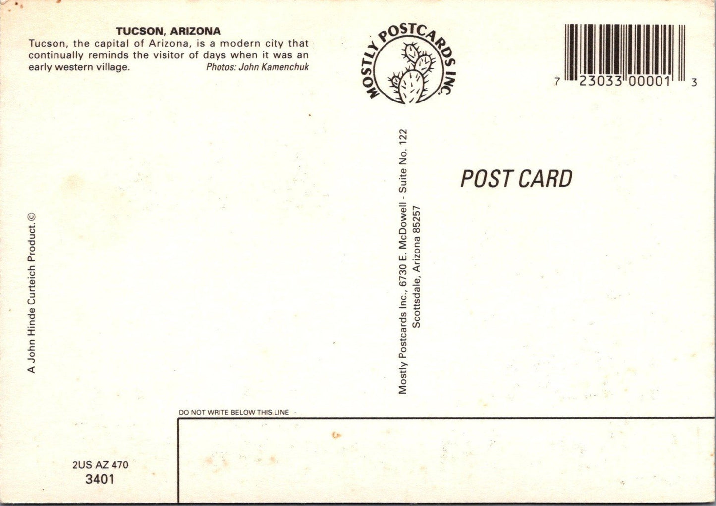 Greetings from Tucson Arizona - Reminder of Early Western days Postcard ZAYIX