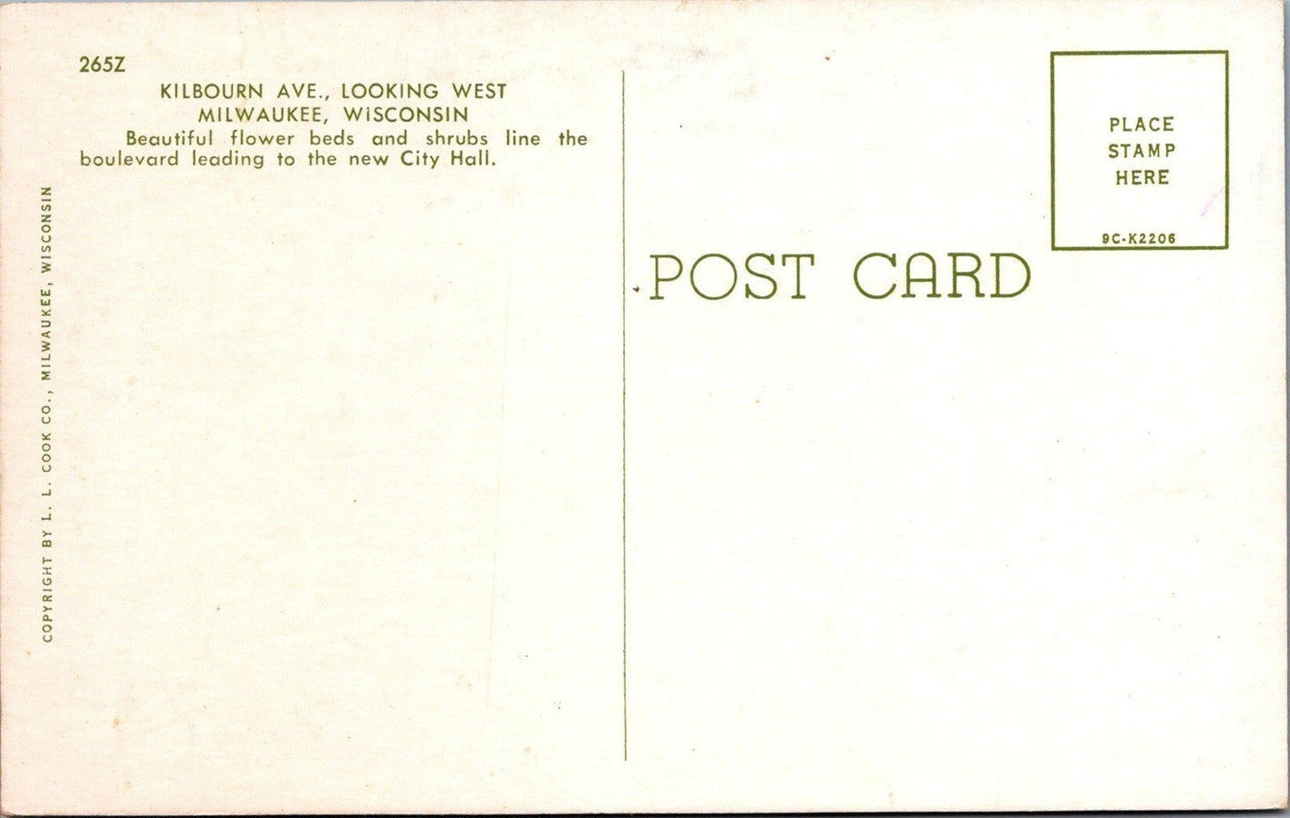 Kilbourn Ave., Looking West, Milwaukee, Wisconsin vintage Postcard ZAYIX
