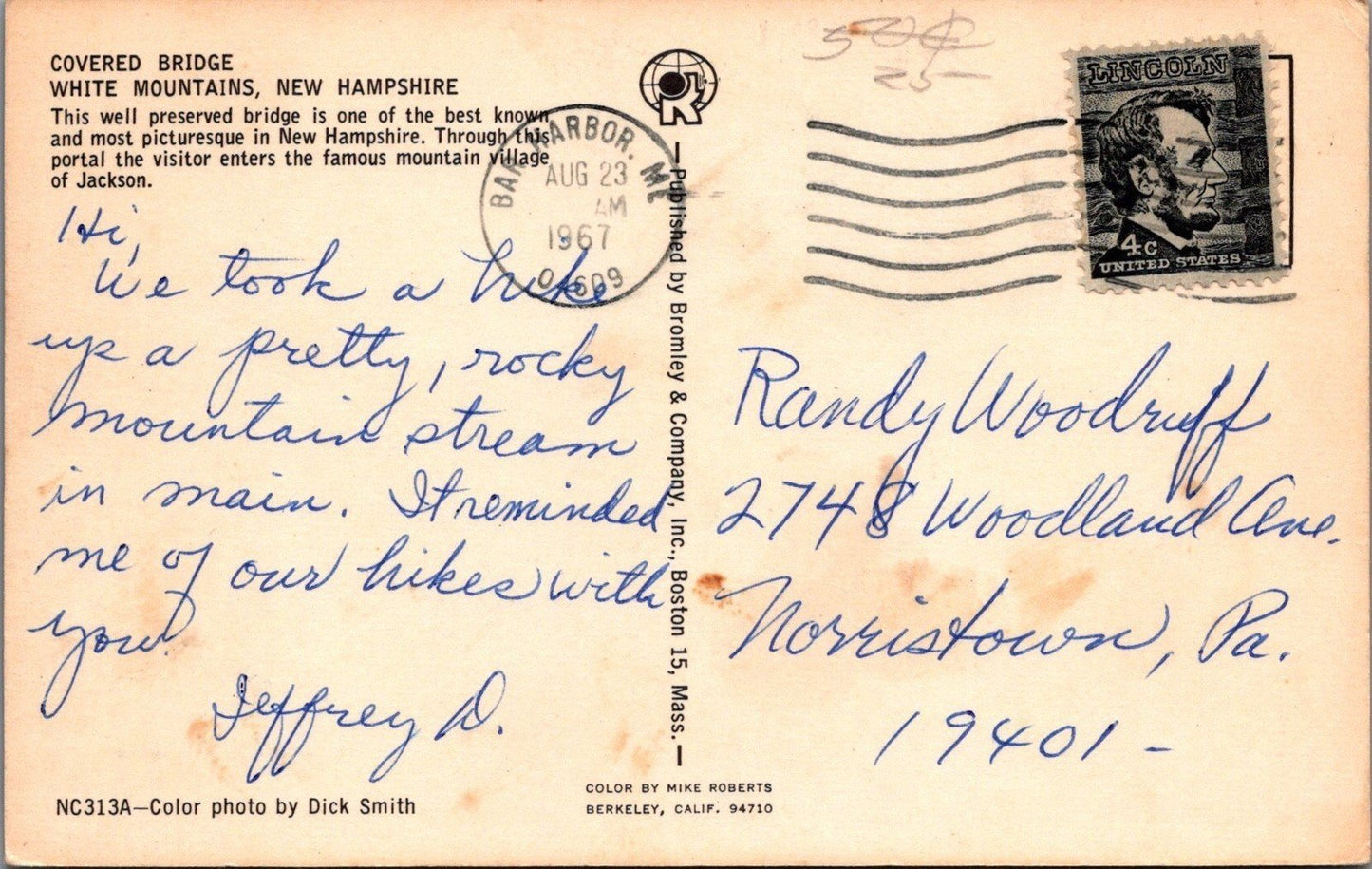 Covered Bridge White Mountains New Hampshire Postcard ZAYIX 090222PC57