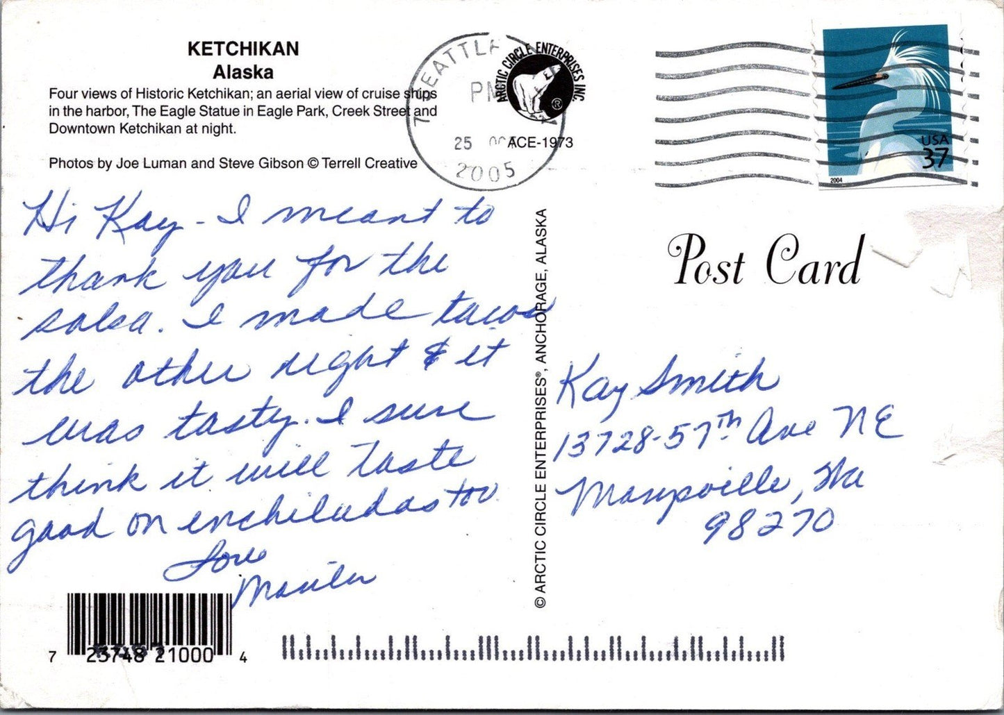 Ketchikan Alaska Four View Bald Eagle Harbor Ships Postcard ZAYIX 090222PC62