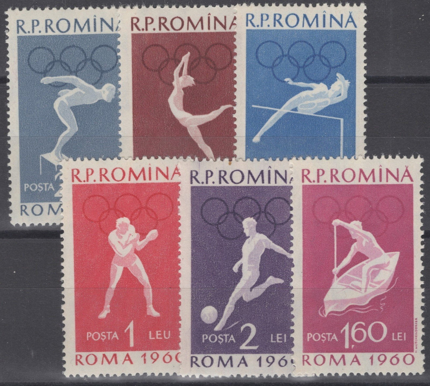 Romania 1331-1336 MNH Sports Olympics Soccer Gymnastics ZAYIX 060422S90
