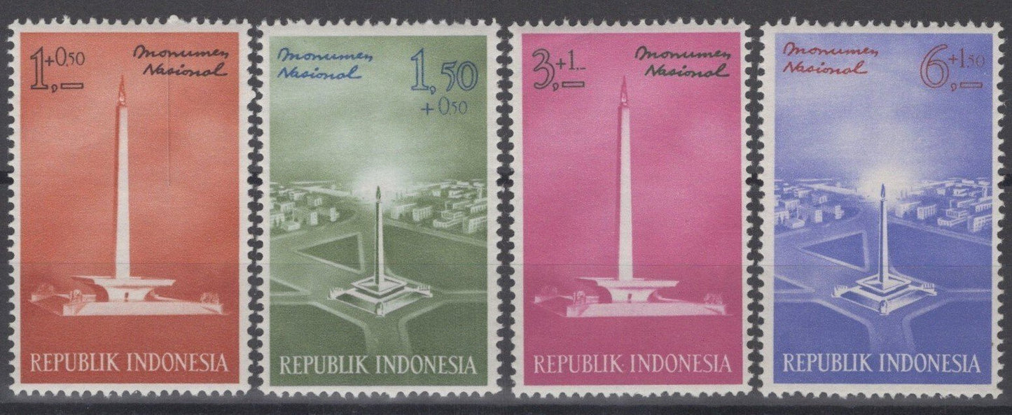 Indonesia B142-B145 MH Semi-Postal National Monument Djakarta ZAYIX 070522S29M