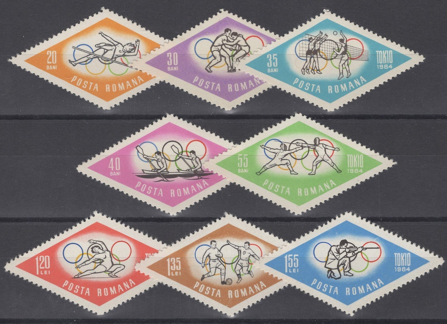 Romania 1665-1672 MNH Sports Olympics Diamonds Fencing ZAYIX 071022S02M