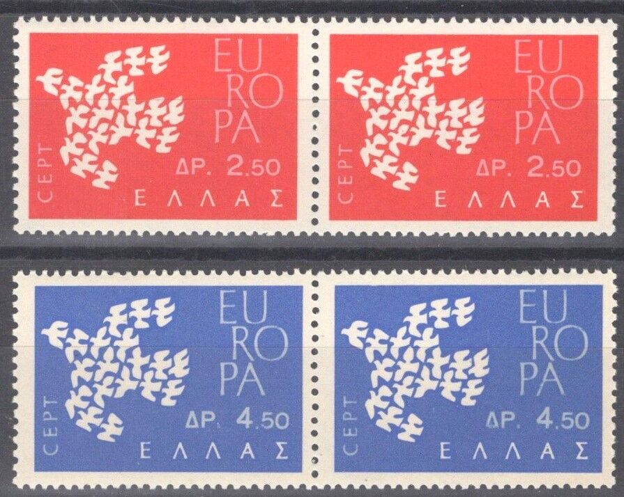 Greece 718-719 MNH Pair Europa CEPT Doves Birds Peace 092922S158M