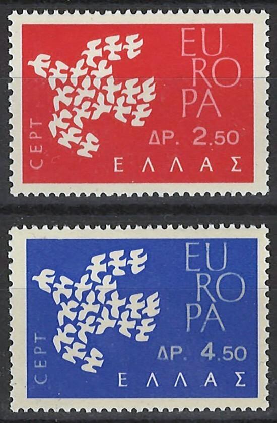 Greece 718-719 MNH Pair Europa CEPT Doves Birds Peace 092922S158M