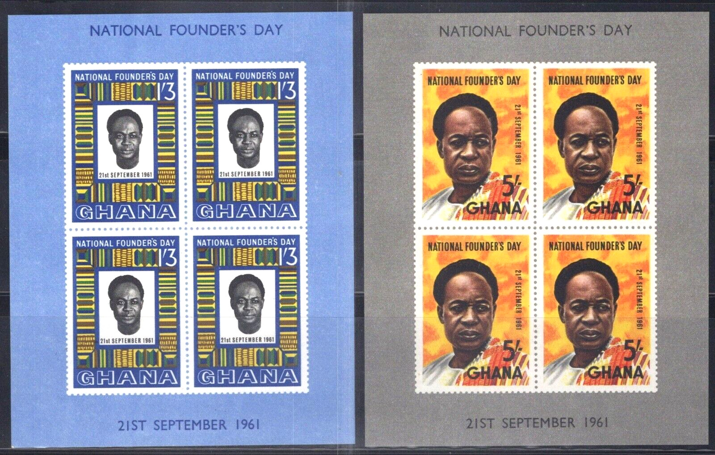 Ghana 105a-106a MNH Kwame Nkrumah Founder's Day Kente Cloth ZAYIX 013123SM23M