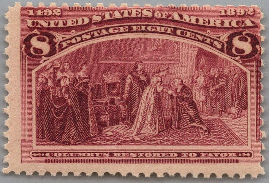US 236 MLH F 8c purple Columbus Restored to Favor Columbian ZAYIX 1223X0045
