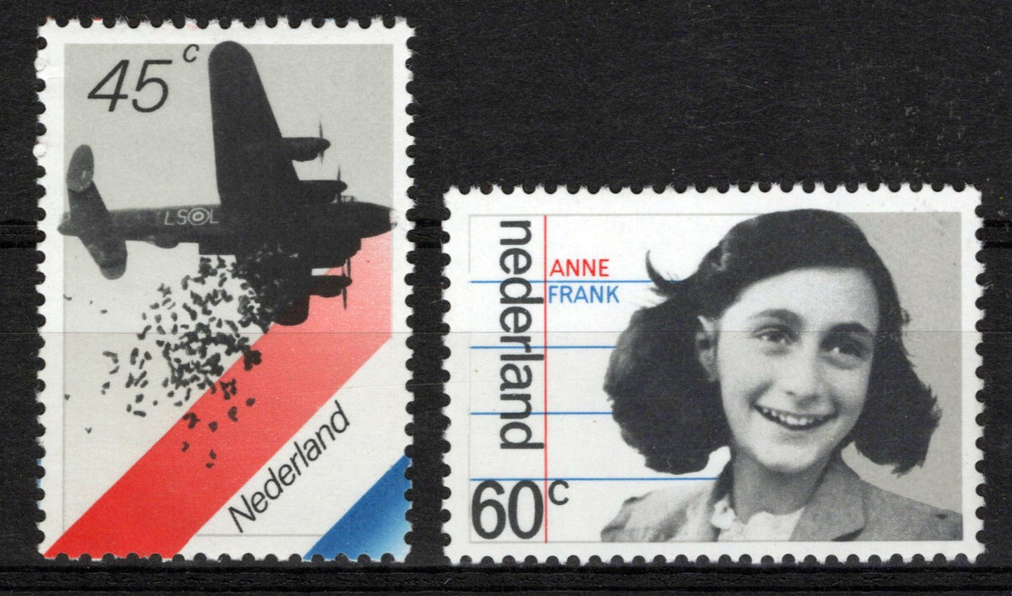Netherlands 597-598 MNH Anne Frank Aircraft Planes Zayix Stamps 0225S0086