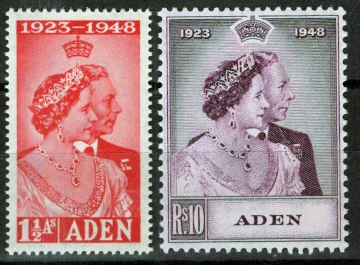 Oman 25-26 VLH 1948 Silver Wedding Surcharged New Value ZAYIX 033023S149