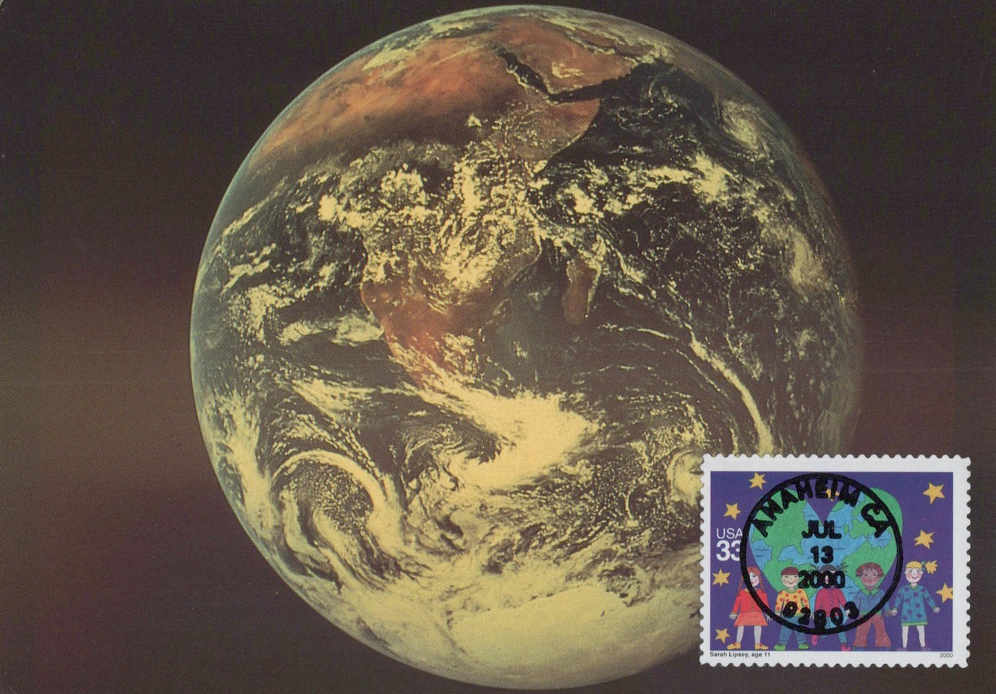 US Maxi Card FDC Children View of Earth ZAYIX 0924M0307
