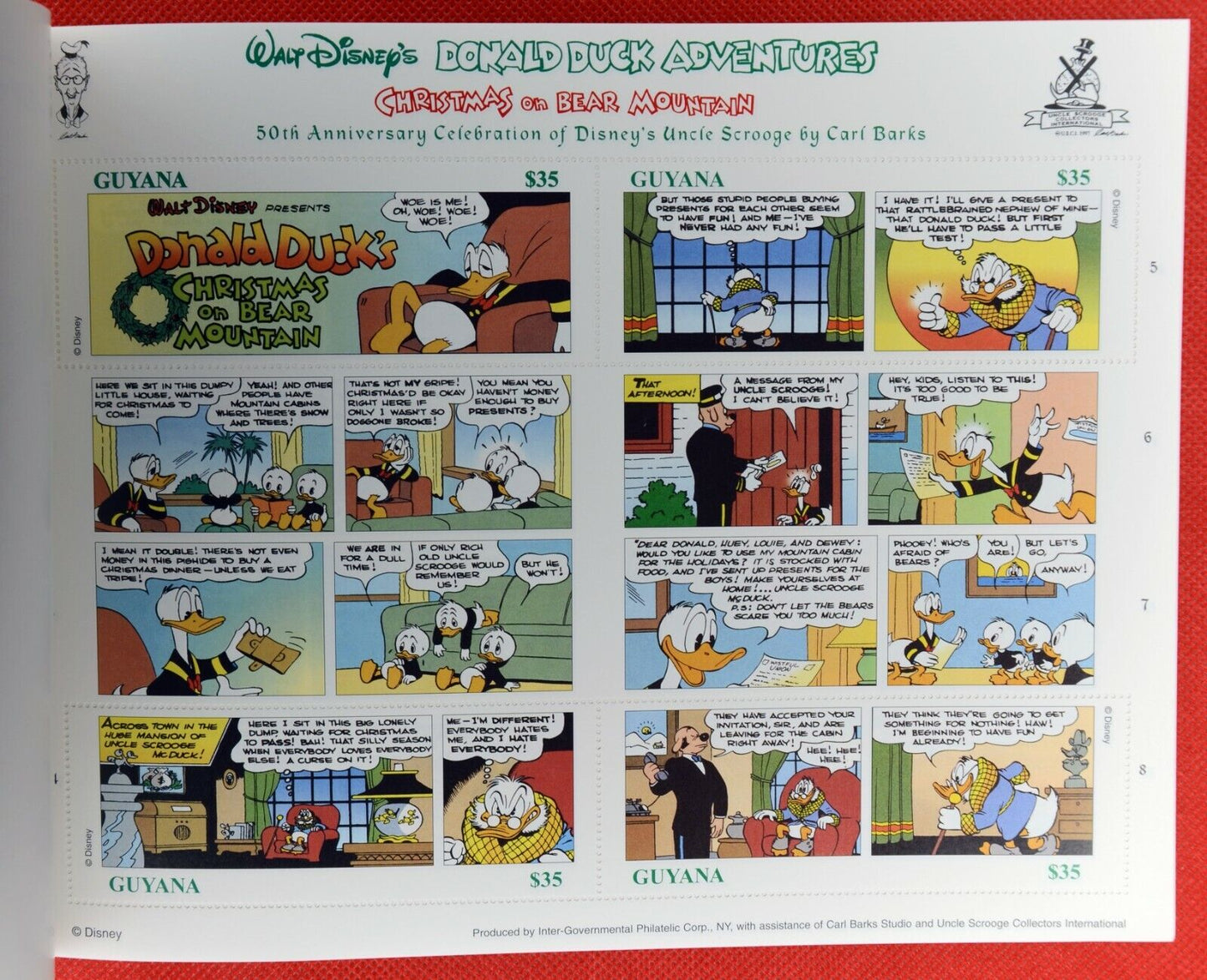 ZAYIX 1998 Guyana 3334 MNH Donald Duck Bear Christmas Disney booklet 0209AL08M