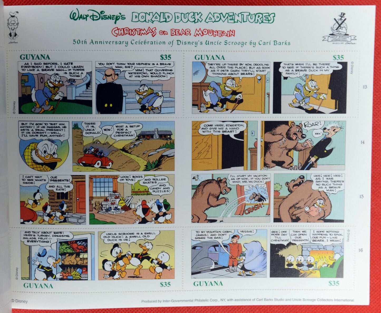 ZAYIX 1998 Guyana 3334 MNH Donald Duck Bear Christmas Disney booklet 0209AL08M