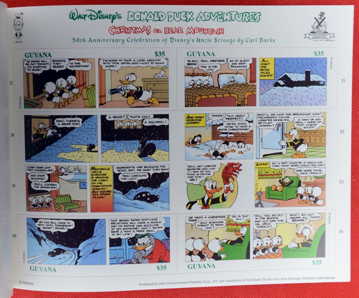 ZAYIX 1998 Guyana 3334 MNH Donald Duck Bear Christmas Disney booklet 0209AL08M