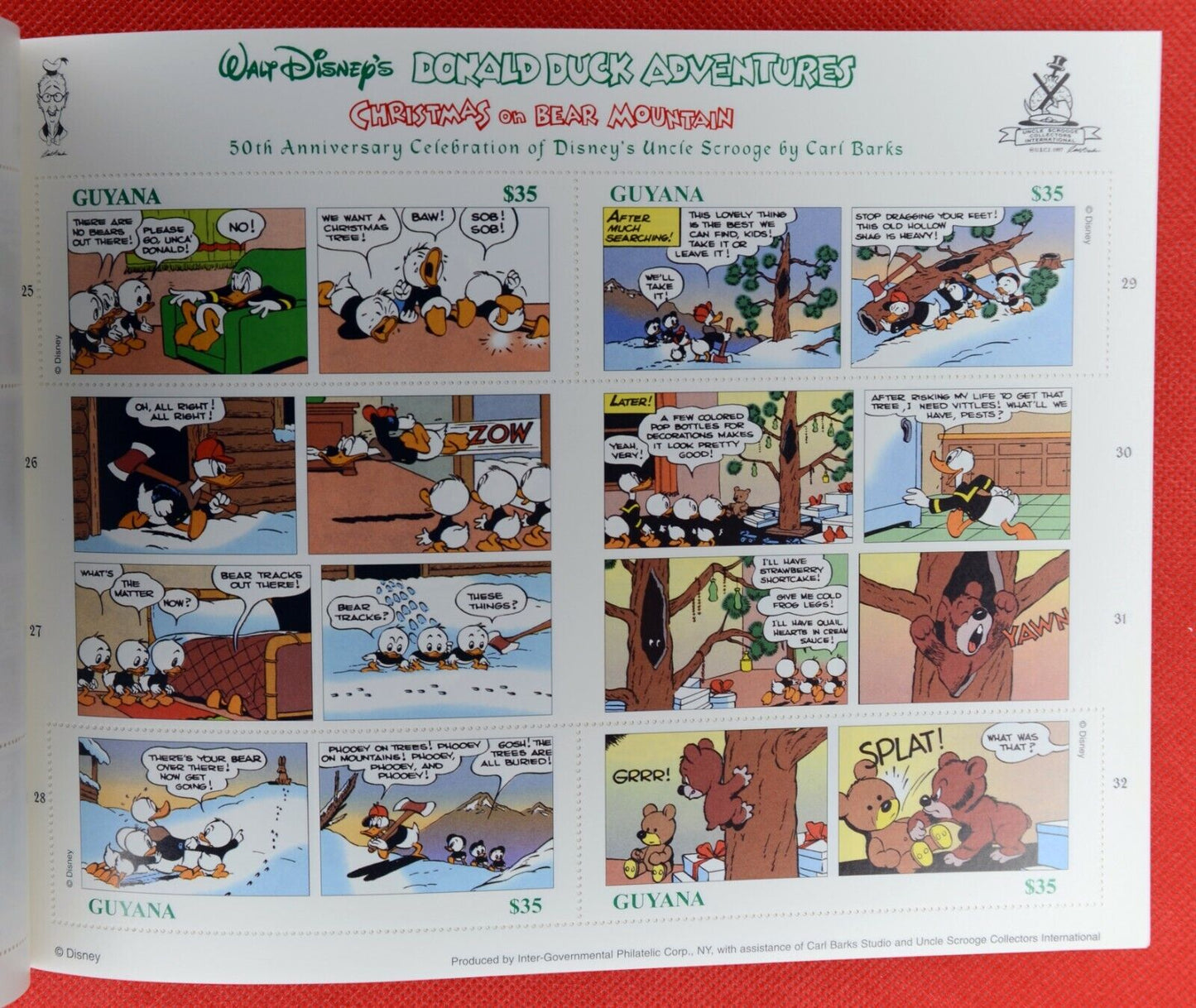 ZAYIX 1998 Guyana 3334 MNH Donald Duck Bear Christmas Disney booklet 0209AL08M