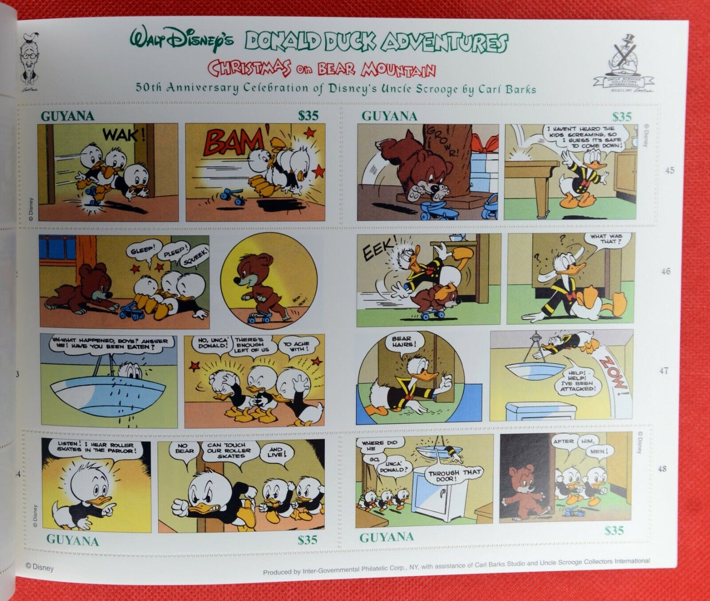 ZAYIX 1998 Guyana 3334 MNH Donald Duck Bear Christmas Disney booklet 0209AL08M