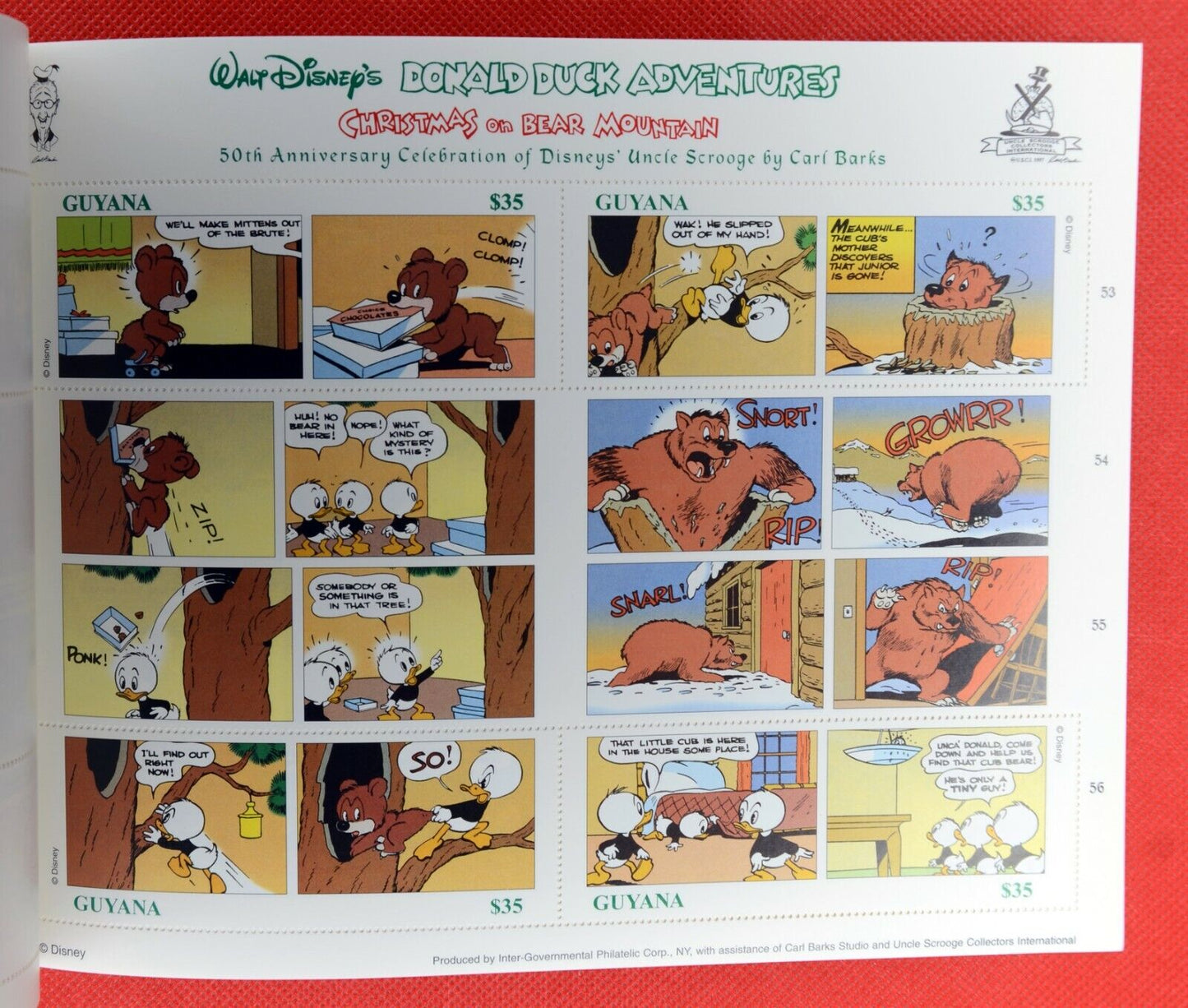 ZAYIX 1998 Guyana 3334 MNH Donald Duck Bear Christmas Disney booklet 0209AL08M