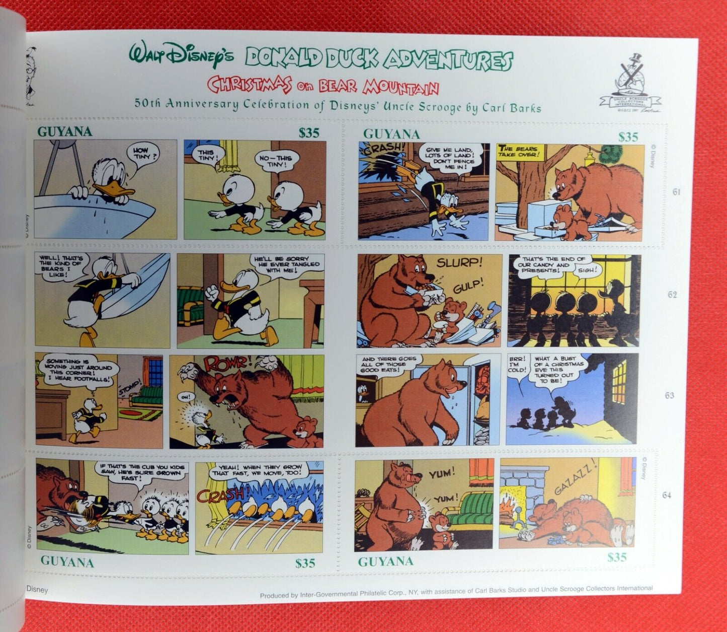 ZAYIX 1998 Guyana 3334 MNH Donald Duck Bear Christmas Disney booklet 0209AL08M