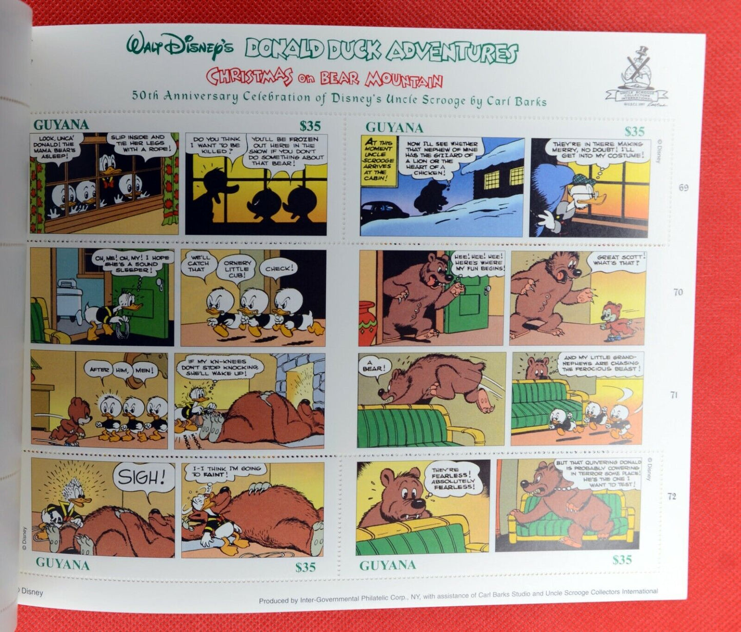 ZAYIX 1998 Guyana 3334 MNH Donald Duck Bear Christmas Disney booklet 0209AL08M