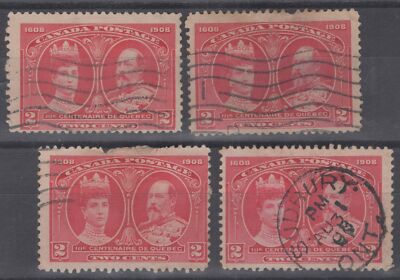 Canada 98 used 1908 Quebec Tercentenary 4 mixed quality ZAYIX 060222S107