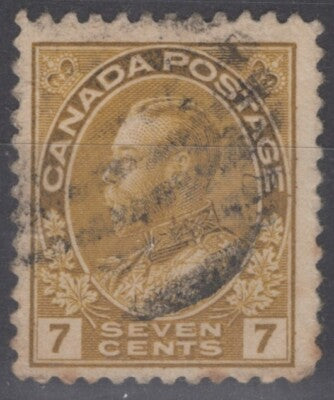 Canada 113 used 1912 7c yellow ochre - Admiral - ZAYIX 060222S117M