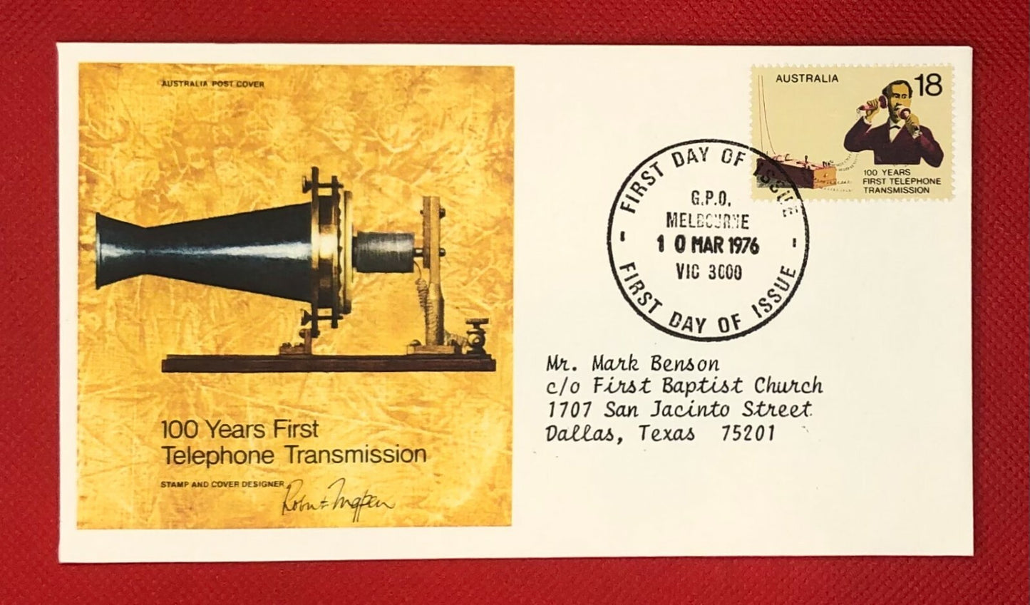 Australia FDC 1976 Alexander Graham Bell Communications Telephone ZAYIX 110721SM09