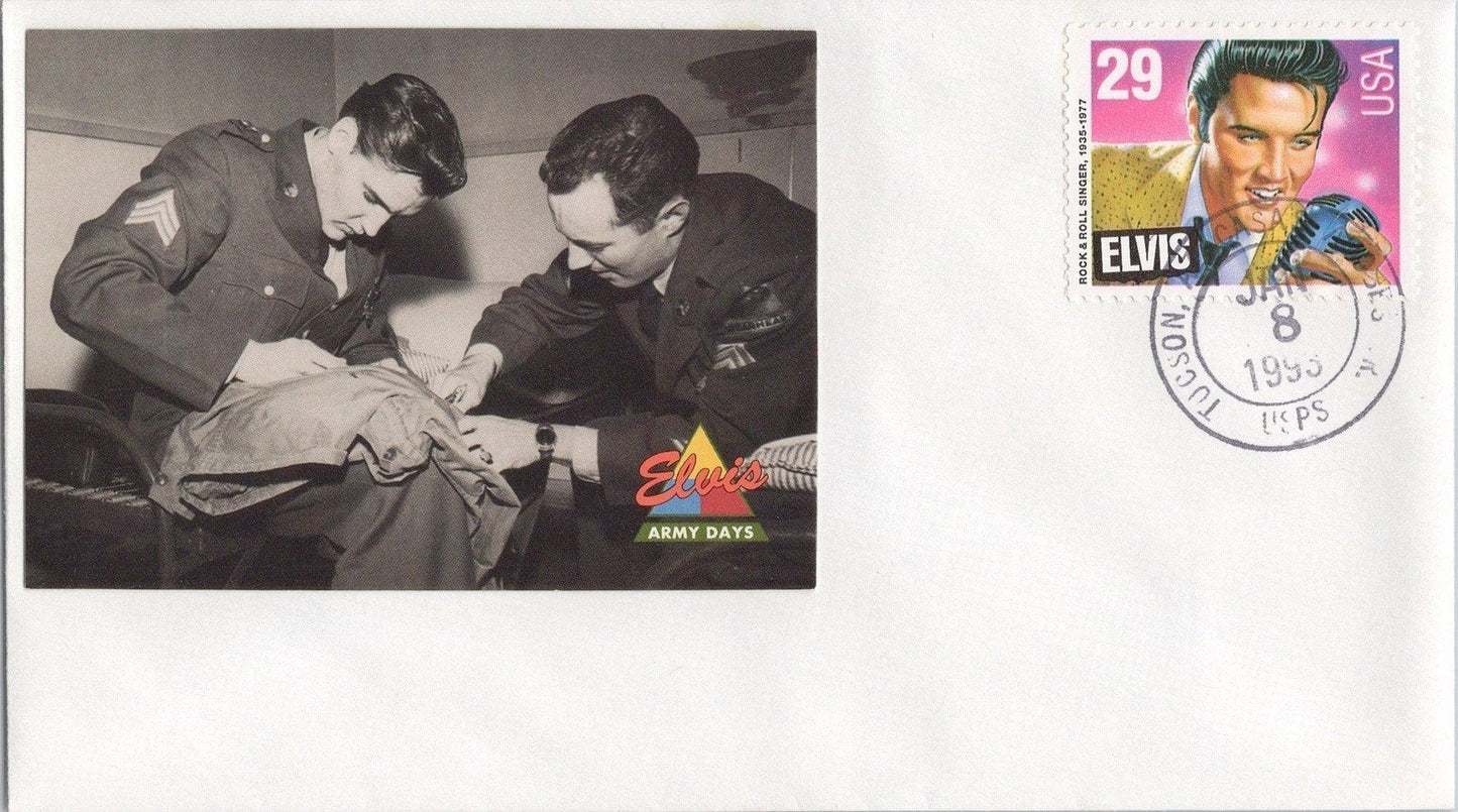 US 2721 FDC Elvis Presley Army Days Bubble Gum Card Tucson ZAYIX STAMPS