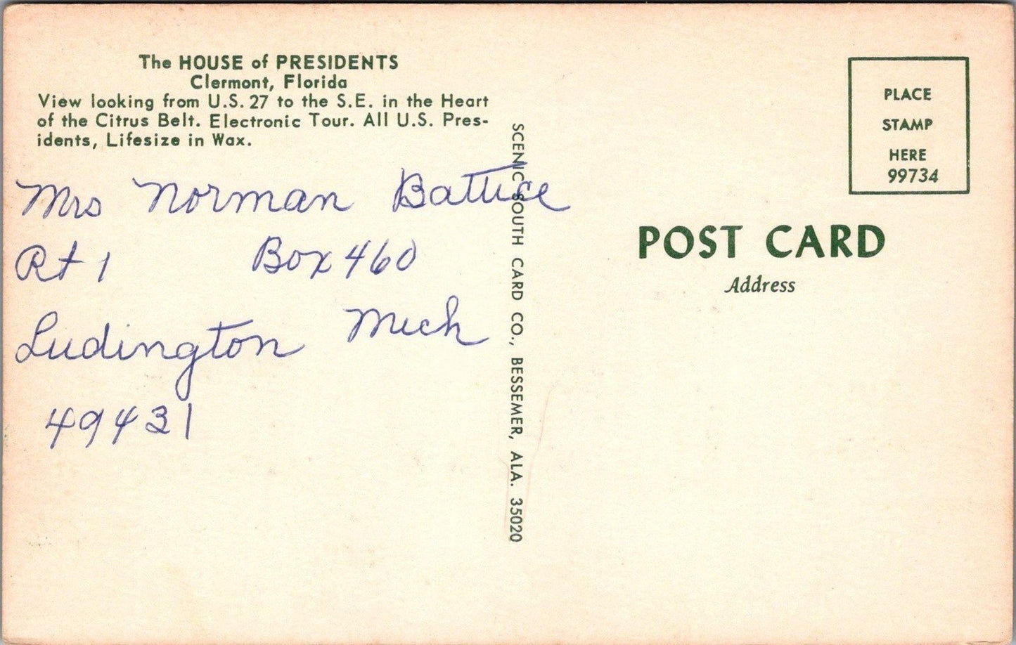 House of Presidents Clermont Florida Politicians Postcard ZAYIX 083022PC66