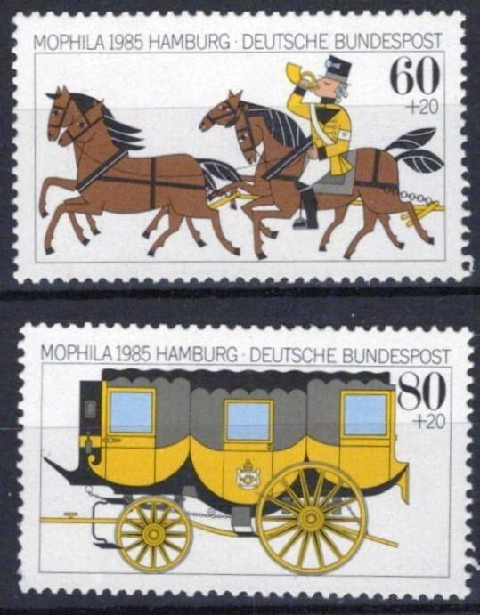 Germany B634-B635 MNH Coachman Horses Stagecoach MOPHILA ZAYIX 031023SM104M