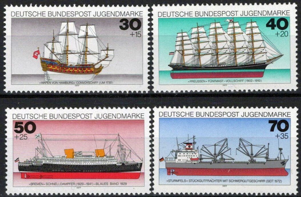 Germany B538-B541 MNH Semi-Postal Ships Transportation ZAYIX 031023SM110M