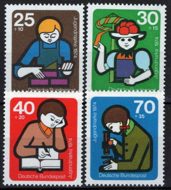 ZAYIX Germany B508-B511 MNH Semi-Postal Science Education Industry 031023SM115